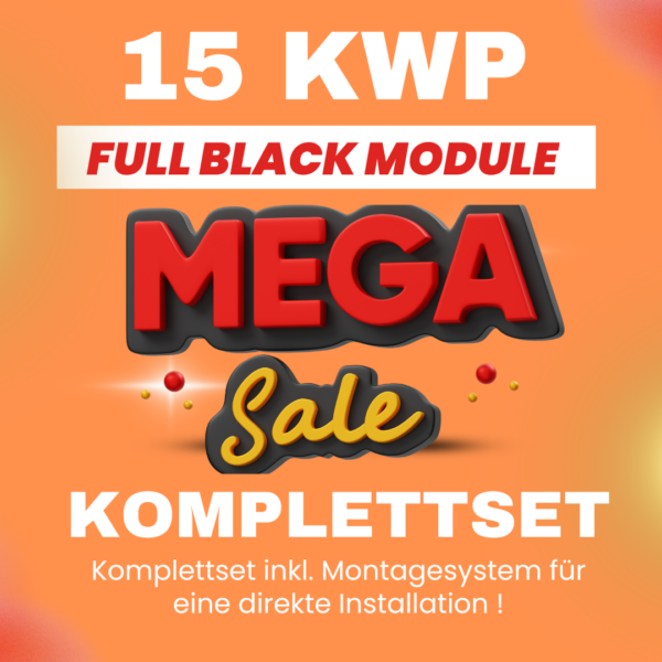 Netzgekoppelte PV-Anlage Komplettset 15 kWp & Montagesystem
