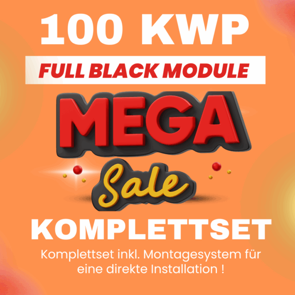 100kW Hochvolt-Hybrid-PV-Anlage mit Notstromfunktion, 440 W Glas-Glas Full Black Modulen & komplettem Montagesystem